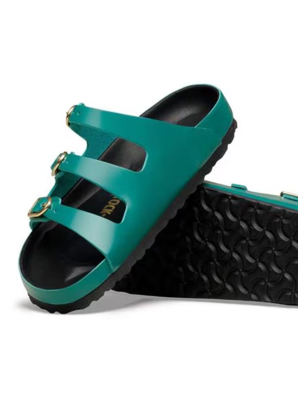 NEW Birkenstock FLORIDA Exquisite High SHine Teal 41 R Womens 10 to 10.5